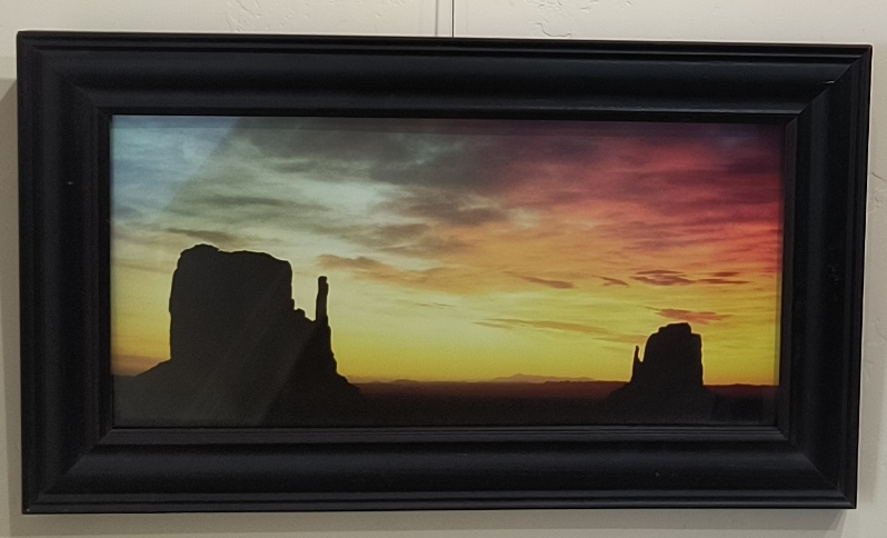 Product Description: Monument Valley at Dawn</br></br>10x20 Black Wooden Frame</br> Monument Valley at Dawn